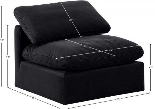 Indulge Velvet Upholstered Armless Modular Chair