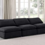 Indulge 105" Velvet Upholstered 3pc. Armless Modular Sofa