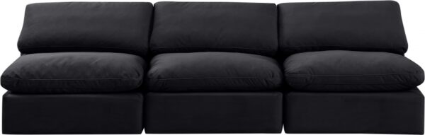 Indulge 105" Velvet Upholstered 3pc. Armless Modular Sofa