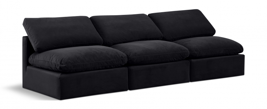 Indulge 105" Velvet Upholstered 3pc. Armless Modular Sofa