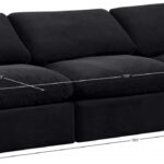Indulge 105" Velvet Upholstered 3pc. Armless Modular Sofa
