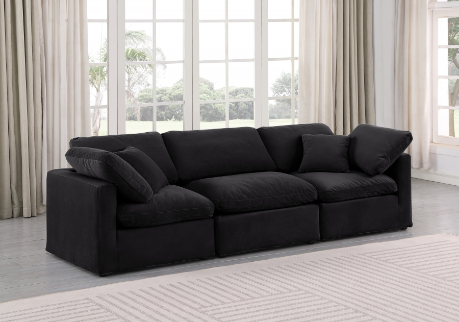 Indulge 105" Velvet Upholstered 3pc. Modular Sofa