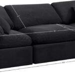 Indulge 105" Velvet Upholstered 3pc. Modular Sofa