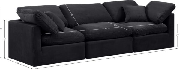 Indulge 105" Velvet Upholstered 3pc. Modular Sofa