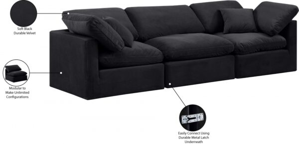Indulge 105" Velvet Upholstered 3pc. Modular Sofa