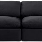 Indulge 140" Velvet Upholstered 4pc. Armless Modular Sofa