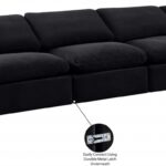 Indulge 140" Velvet Upholstered 4pc. Armless Modular Sofa