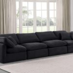 Indulge 140" Velvet Upholstered 4pc. Modular Sofa