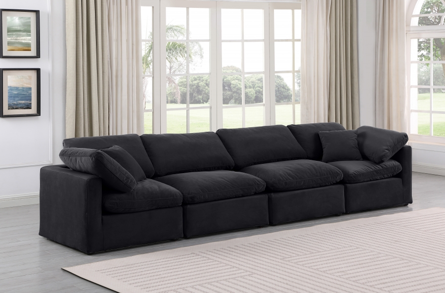 Indulge 140" Velvet Upholstered 4pc. Modular Sofa
