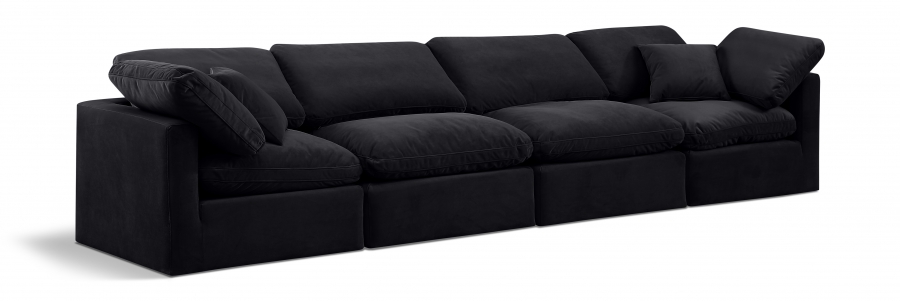 Indulge 140" Velvet Upholstered 4pc. Modular Sofa