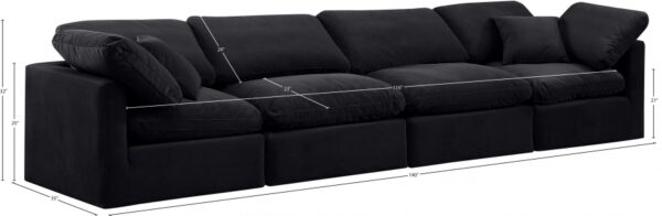 Indulge 140" Velvet Upholstered 4pc. Modular Sofa