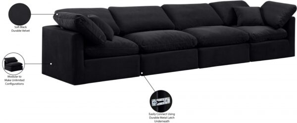 Indulge 140" Velvet Upholstered 4pc. Modular Sofa