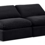 Indulge 70" Velvet Upholstered 2pc. Armless Modular Loveseat