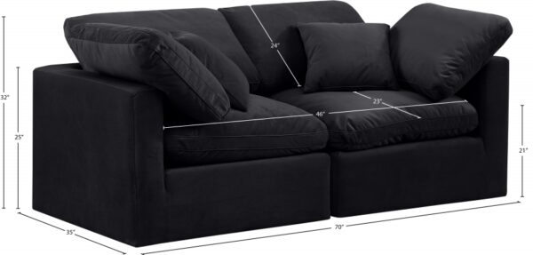 Indulge 70" Velvet Upholstered 2pc. Modular Loveseat