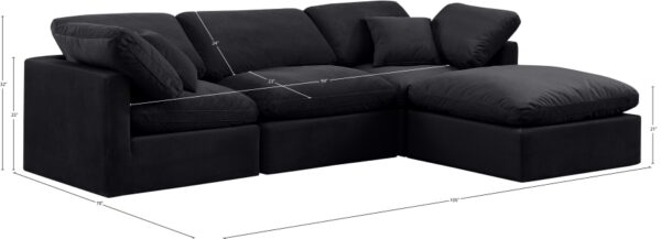 Indulge 105" Velvet Upholstered 4pc. Modular Sectional