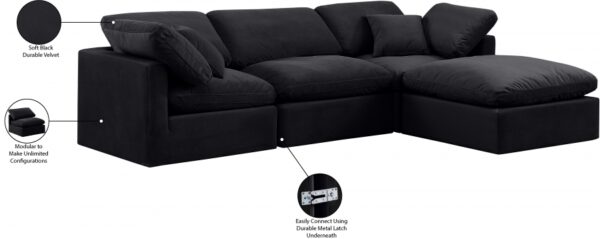 Indulge 105" Velvet Upholstered 4pc. Modular Sectional
