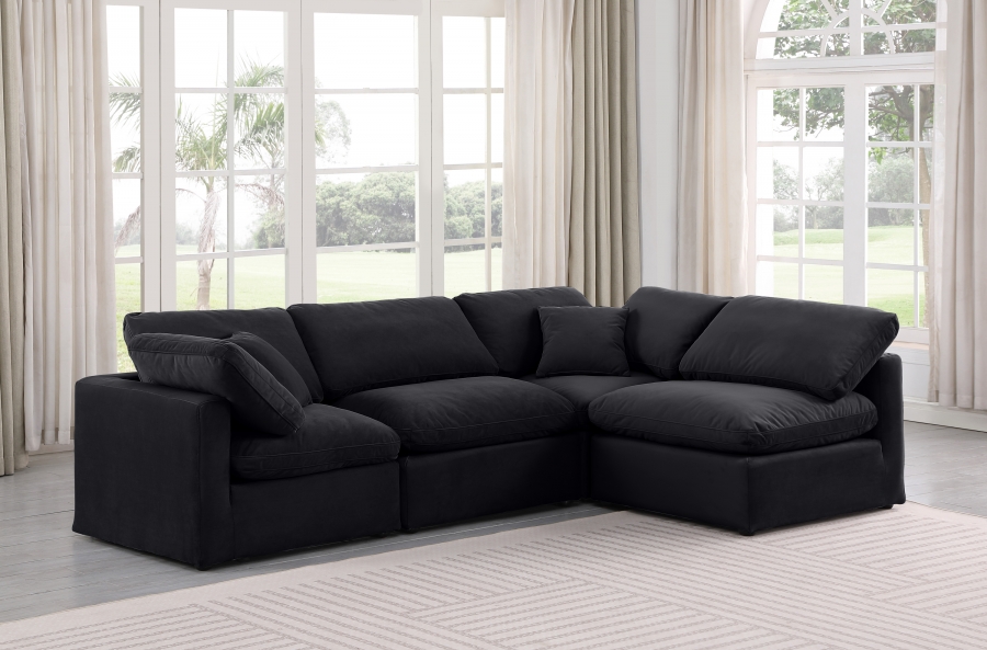 Indulge 105" Velvet Upholstered 4pc. Modular Sectional