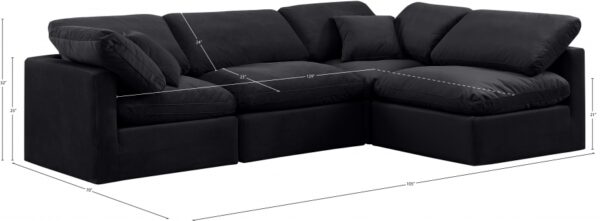 Indulge 105" Velvet Upholstered 4pc. Modular Sectional