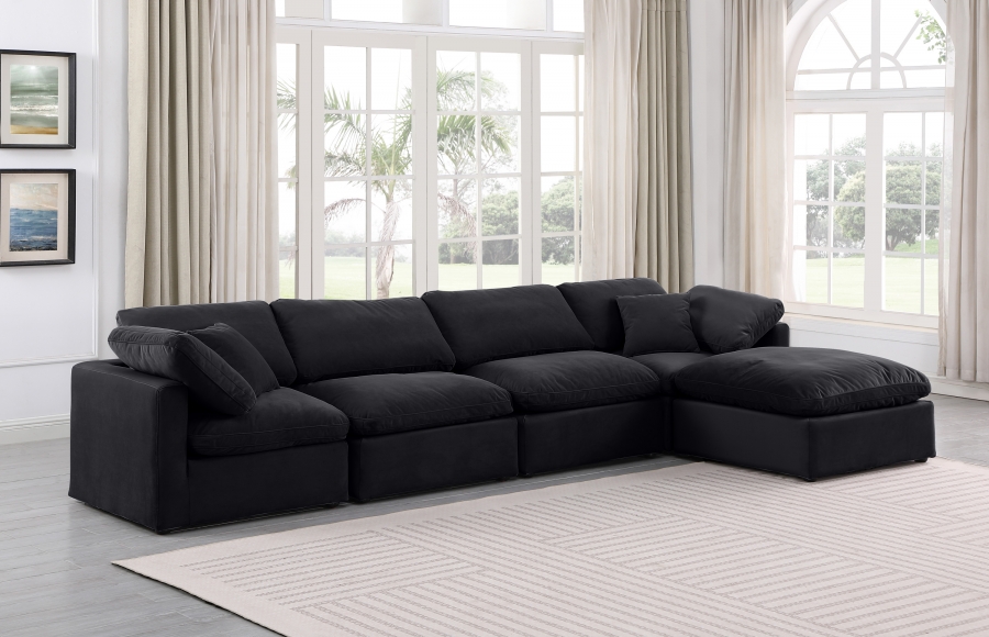 Indulge 140" Velvet Upholstered 5pc. Modular Sectional