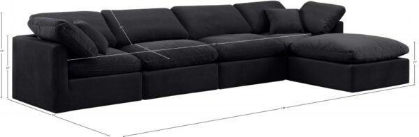 Indulge 140" Velvet Upholstered 5pc. Modular Sectional