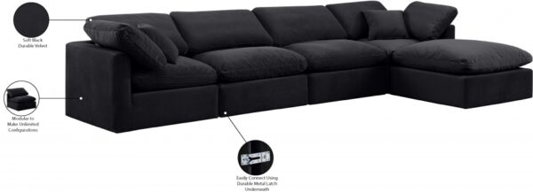 Indulge 140" Velvet Upholstered 5pc. Modular Sectional