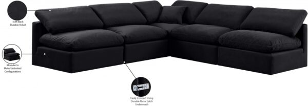 Indulge 105" Velvet Upholstered 5pc. Modular Sectional