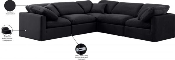Indulge 105" Velvet Upholstered 5pc. Modular Sectional