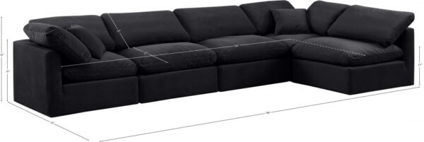 Indulge 140" Velvet Upholstered 5pc. Modular Sectional