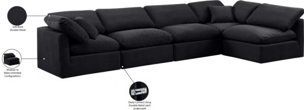 Indulge 140" Velvet Upholstered 5pc. Modular Sectional