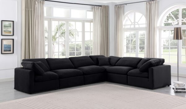 Indulge 140" Velvet Upholstered 6pc. Modular Sectional