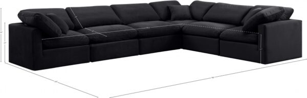 Indulge 140" Velvet Upholstered 6pc. Modular Sectional
