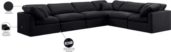 Indulge 140" Velvet Upholstered 6pc. Modular Sectional