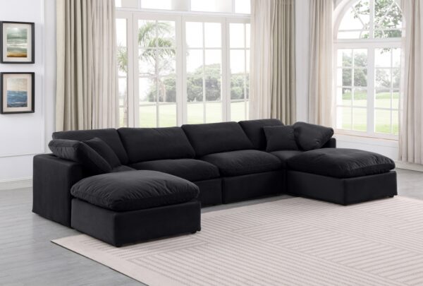 Indulge 140" Velvet Upholstered 6pc. Modular Sectional