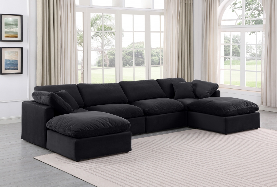 Indulge 140" Velvet Upholstered 6pc. Modular Sectional
