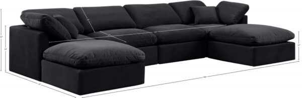 Indulge 140" Velvet Upholstered 6pc. Modular Sectional