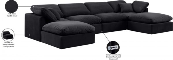 Indulge 140" Velvet Upholstered 6pc. Modular Sectional