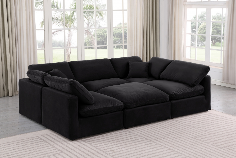 Indulge 105" Velvet Upholstered 6pc. Modular Sectional