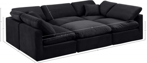 Indulge 105" Velvet Upholstered 6pc. Modular Sectional