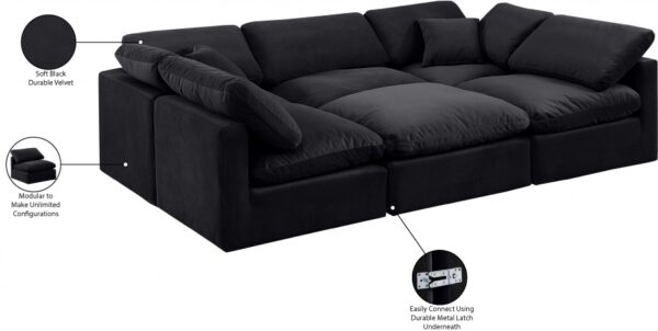 Indulge 105" Velvet Upholstered 6pc. Modular Sectional