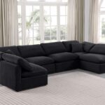 Indulge 140" Velvet Upholstered 6pc. Modular Sectional