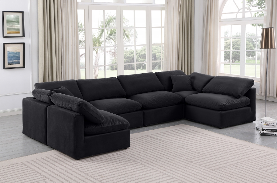 Indulge 140" Velvet Upholstered 6pc. Modular Sectional
