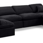 Indulge 140" Velvet Upholstered 6pc. Modular Sectional