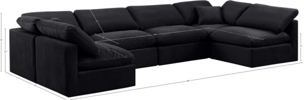 Indulge 140" Velvet Upholstered 6pc. Modular Sectional