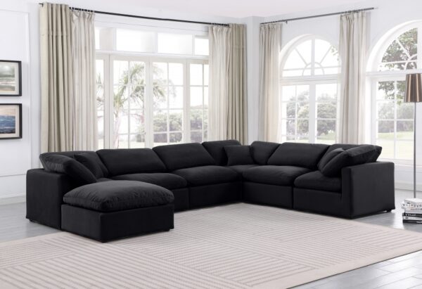 Indulge 140" Velvet Upholstered 7pc. Modular Sectional