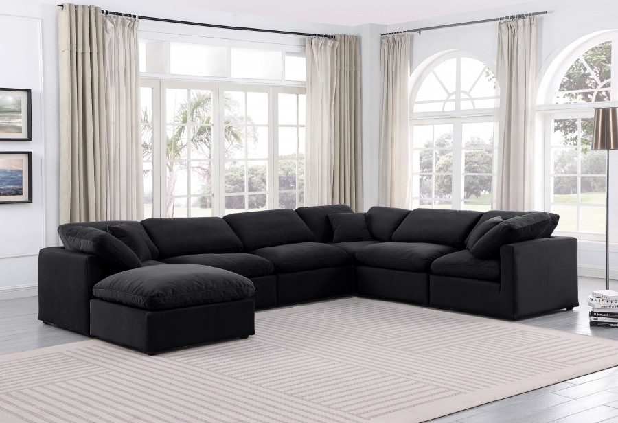 Indulge 140" Velvet Upholstered 7pc. Modular Sectional