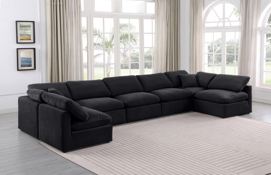 Indulge 175" Velvet Upholstered 7pc. Modular Sectional