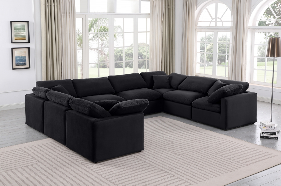 Indulge 140" Velvet Upholstered 8pc. Modular Sectional