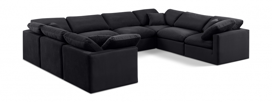 Indulge 140" Velvet Upholstered 8pc. Modular Sectional