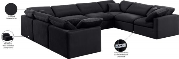 Indulge 140" Velvet Upholstered 8pc. Modular Sectional