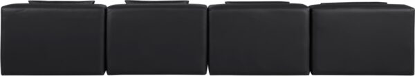 Cube 144" Vegan Leather Upholstered 4pc. Armless Modular Sofa